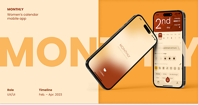 Monthly | Women's Calendar App cycle for women gradient graphic design light theme mobile product design soft design ui uxui wireframing womens calendar
