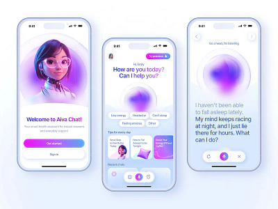 AI Mobile App | Healthcare | App Design | Wellness App | UIUX health card app ui