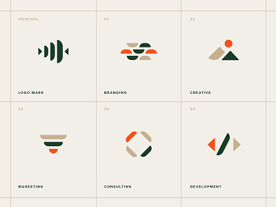 Wild Pine Brand Icons brand icons brand illustrations branding icon set iconography icons identity design illustration logo logo design pine wells wells collins wells collins design wild