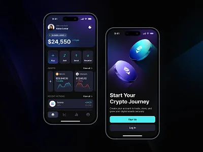 Fintech Design | Mobile App | App Design | Crypto Walle fintech design
