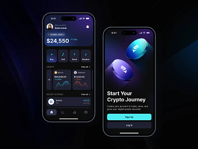Fintech Design | Mobile App | App Design | Crypto Walle fintech design