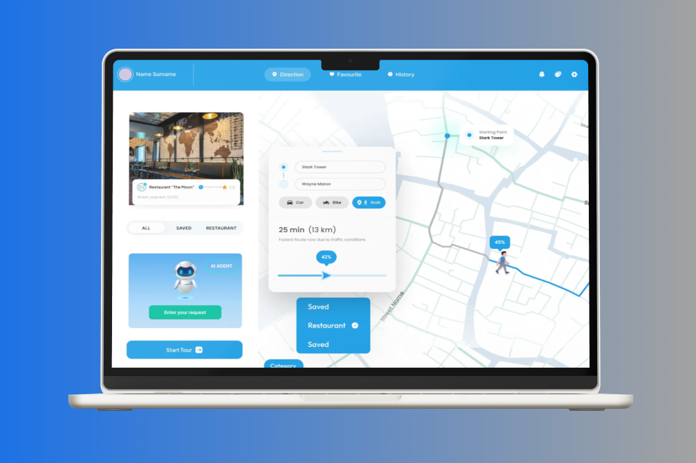 User Friendly Map Desktop ai ai agent dashboard desktop figma map ui ui ux user experience user friendly user interface