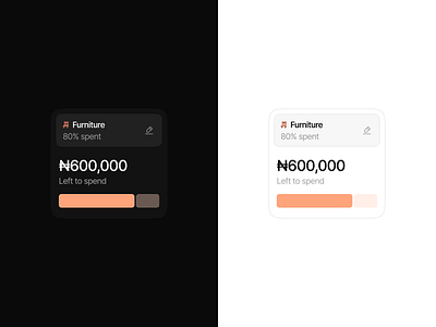 Budget Cards - Dark & Light Mode. budget cards clean finance manager ios management minimal mobile app money ui ux ux wallet
