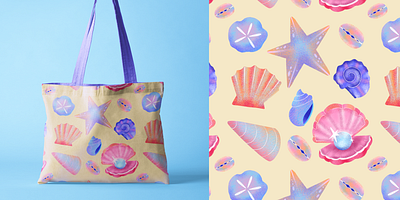 Sea Shell Pattern beach illustration illustration ocean pattern pattern design seashells shells surface pattern