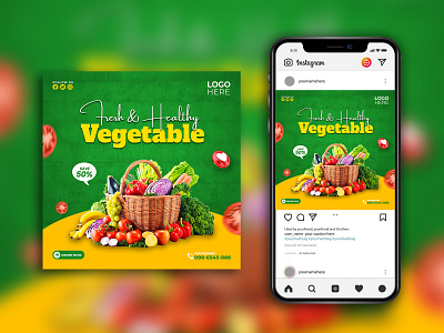 Vegetable Social Media Post Design ads banner banner design design graphic design post design social media vegetable