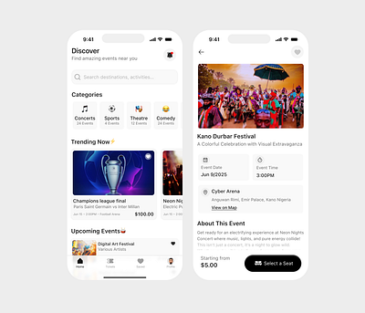 Event booking app app app design branding minimal mobile app product design ui uiux user experience user interface ux ux designer