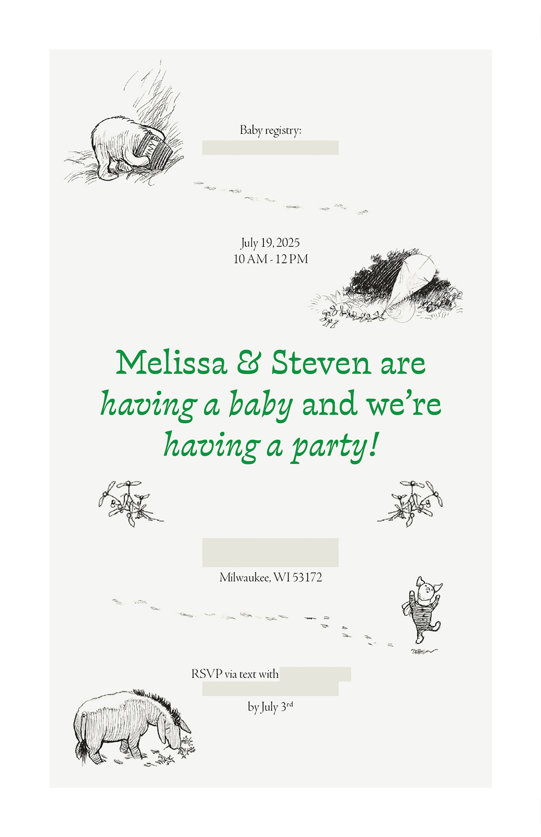 Baby shower invite