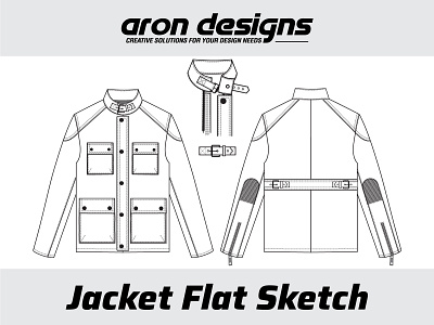 LEATHER JACKET FLAT SKETCH 2d drawing 2d illustration apperal design design drawing flap jacket flat sketch graphic design illustration jacket leather jacket leather jacket flat sketch technical illustration ui