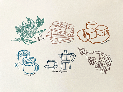 Coffee Flavors Logo branding design illustration logo