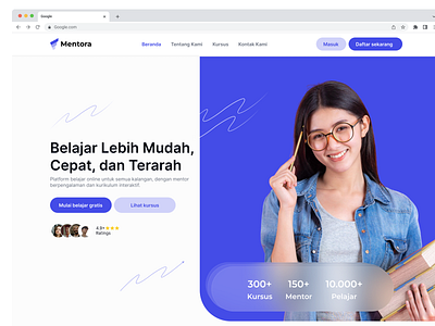 Mentora – Modern EdTech Landing Page UI education landingpage ui userinterface web webdesign