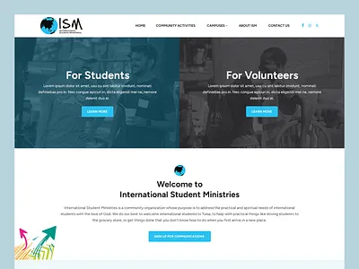 International Student Ministries // Web Design campus community event international student ministry networking organization overseas student volunteer web design