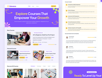 Eduvance Courses & Course Details Page – Education Website UI course details ux course exploration course page design ed tech ux education website eduvance ui figma courses figma design figma template learning platfrom ui online learning design responsive web design student friendly ui ui inspiration ui showcase ui trends ux for elerning uxui design
