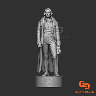 3D Character Design of Thomas Jefferson 3d 3d modeing 3d rendering 3dart 3dcharacterdesign 3drender animation charactermodeling visualization