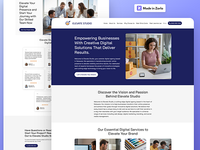 Elevate Studio - Zarla Business Consulting Landing Page Template ai website builder business consulting business landing page landing page local business small business web builder website design wix zarla