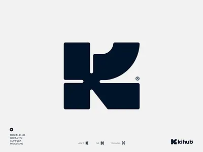 K logomark abstract logo black and white logo branding conceptual logo connection logo design hub logo k letter k logo logo mark minimal modern new agency logo new startup logo simple tech logo web agency logo