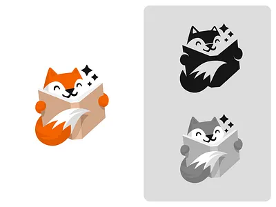 Fox and book logo book brand branding design elegant fox graphic design logo logo design logo designer logodesign logodesigner logotype modern negative space negativespace read reading tales