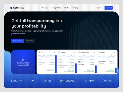 Marketing Analytics SaaS Landing Page analytics ui b2b saas data driven design interface design landing page design marketing analytics saas marketing page marketing saas saas ui saas visual design saas website design saasui ui ux