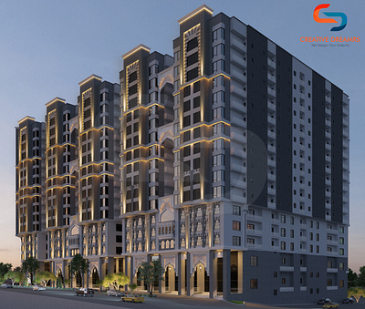 3D Architecture Design of a Commercial Building 3d 3d modeing 3d rendering 3dexteriordesign animation architecturalvisualization architecturedesign visualization
