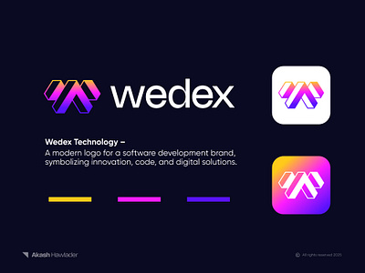 Wedex - software development logo branding development innovation logo tech w abstract logo w icon w logo w mark w modern logo w software logo w technology logo wedex logo