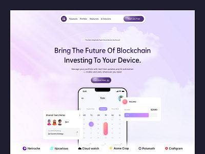Fintech / Web3 Investing Dashboard / Mobile App UI aiinfinance blockchainui cleanui cryptoapp fintechdesign futurefinance gradientui hireme investmentapp landingpage minimaldesign newmorphysm protfoliomanager taskapp uxdesign web3design webdesign website