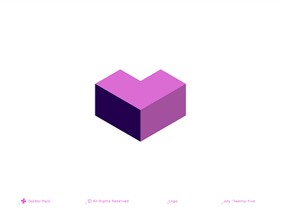 Press L for Heart 3d box branding cube dribbble geometry graphic design heart icon illustration isometric letter l like logo love mark minimal modern simple symbol