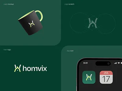 Homvix - Real Estate Logo app icon brand identity branding creative logo h logo home logo letter logo letter mark logo design modern logo monogram real estate logo