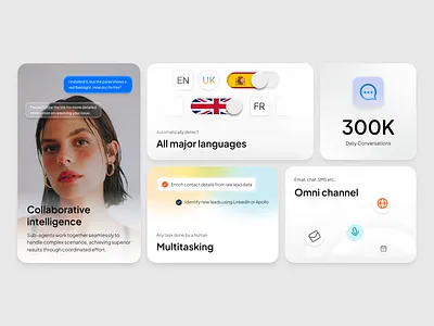 Website Widgets for AI Platform ai ai platform bento outcrowd ui ui design uiux ux web web design web platform widget