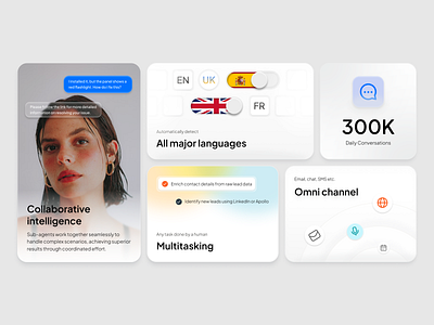 Website Widgets for AI Platform ai ai platform bento outcrowd ui ui design uiux ux web web design web platform widget
