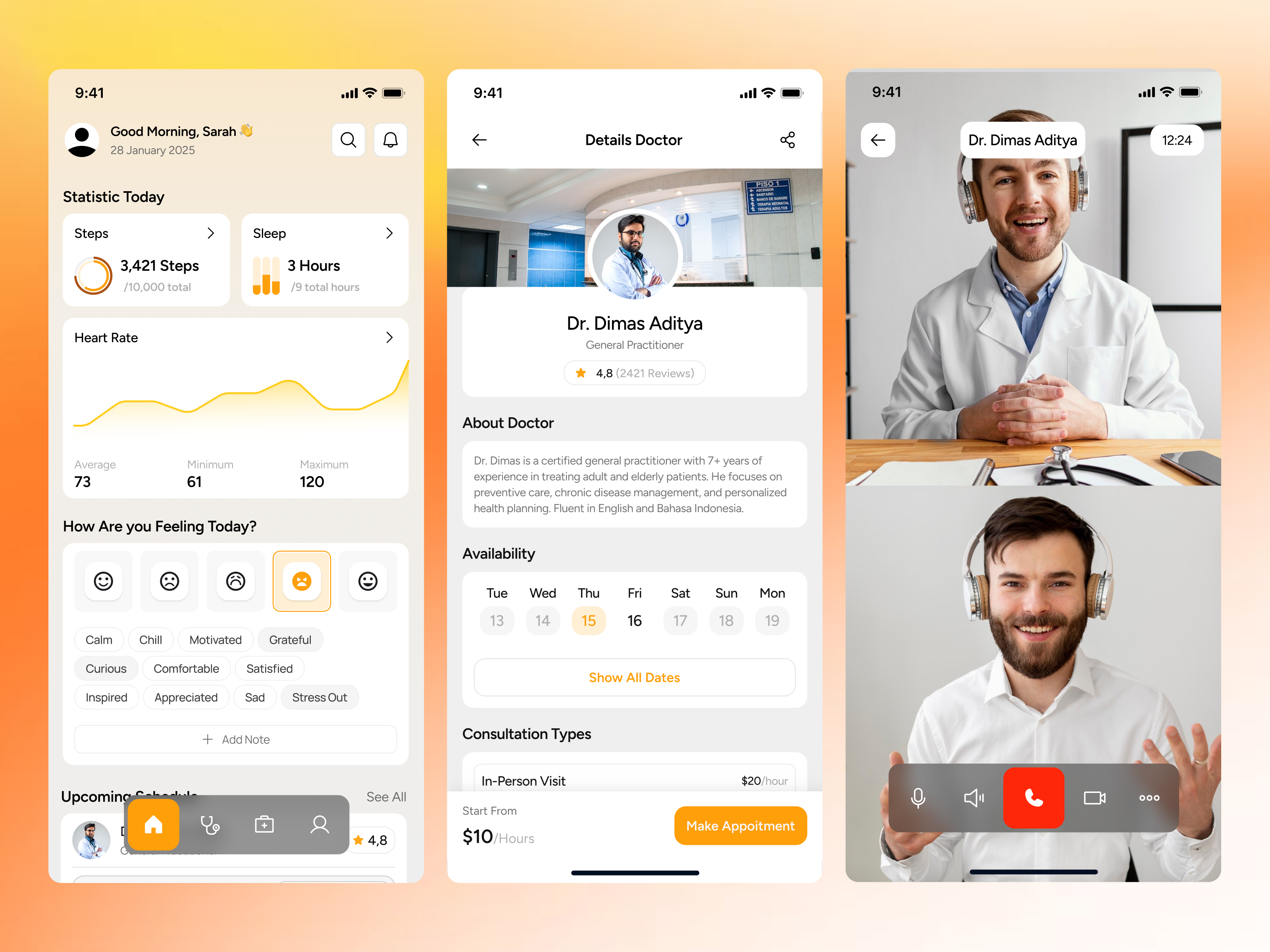 Telehealth Medicine - Mobile app detailsdoctor doctor graphic design health healthcare iosmobile medicine mobileapp mobileappdesign moodapp telehealth ui uiux ux videocall