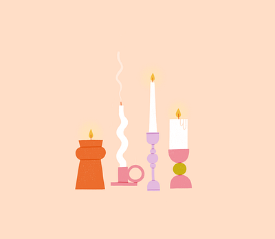 Hygge Guards candle candlelight candlestick coziness cozy fire hygge illustration light procreate set texture