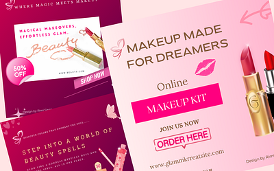 Makeup Banners 2025 art banner beauty hear latestdesign love makeup pink poster ui