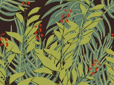 Green Tropical Plants. Seamless pattern fabric fashion floral green leaves pattern seamless textile tropical