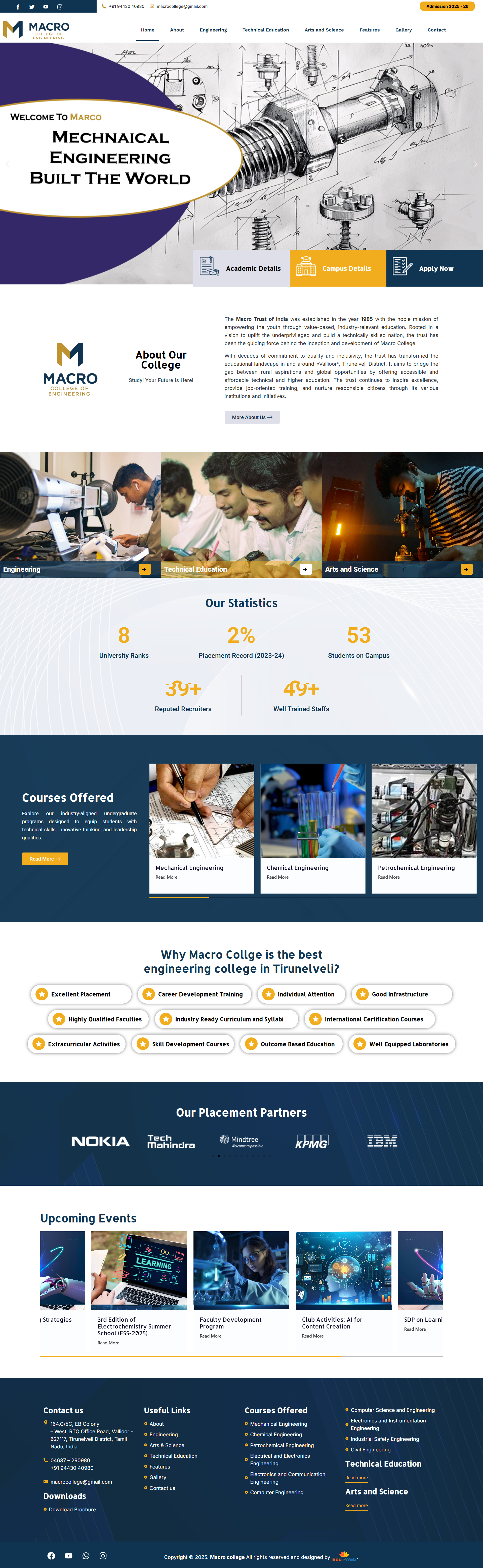 Macro college Front Page design ui web webdesign webdeveloper wordpress