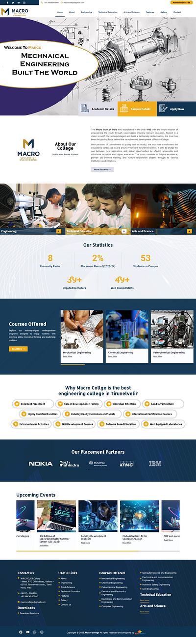 Macro college Front Page design ui web webdesign webdeveloper wordpress