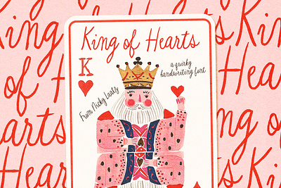 New! King of Hearts Font cards cursive cute fonts font fonts fun branding greeting cards invitations king of hearts label packaging playful quirky typography