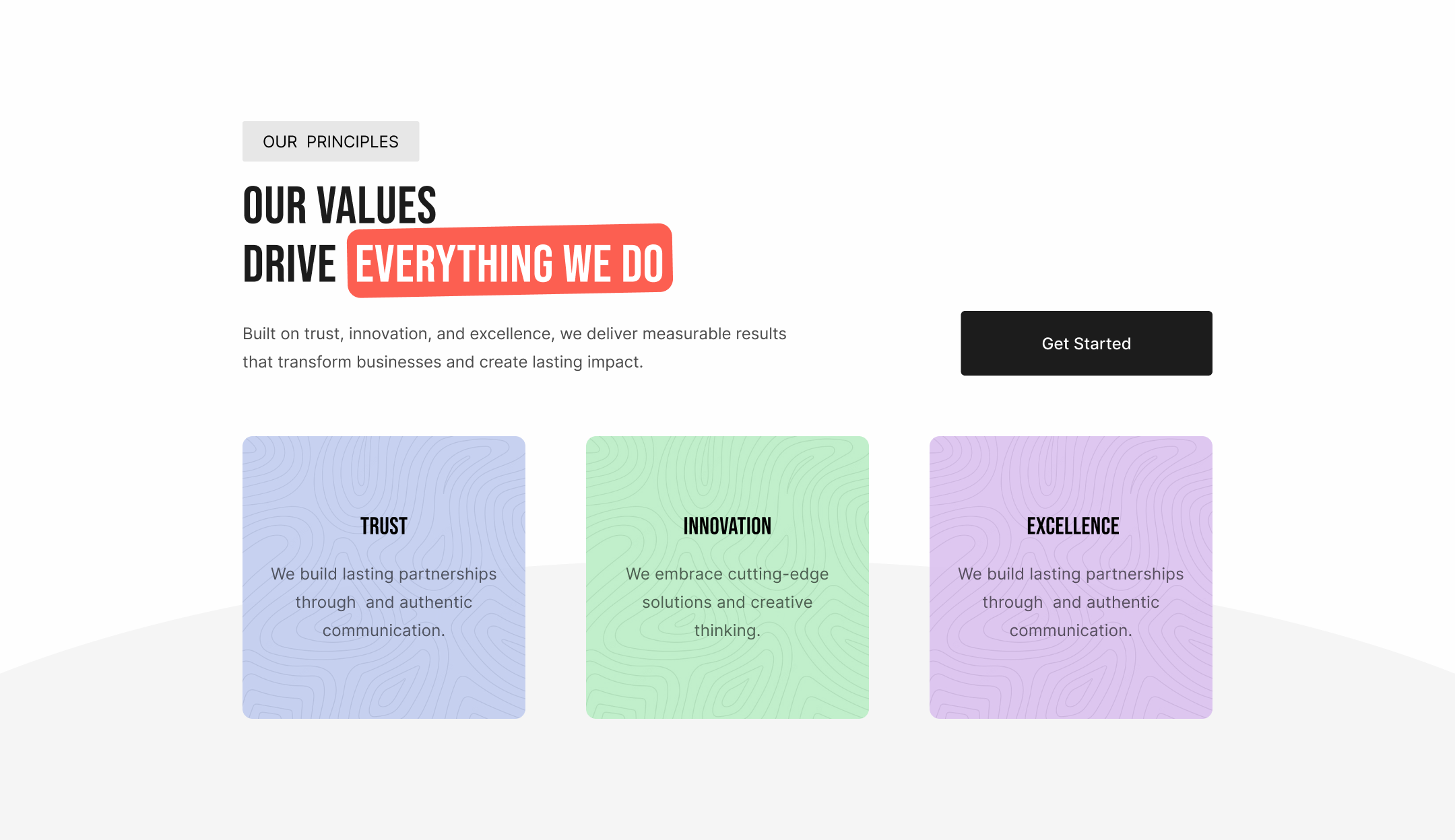 Values Section Design - Clean Corporate Website UI corporate minimaldesign trendy design ui ux values webdesign