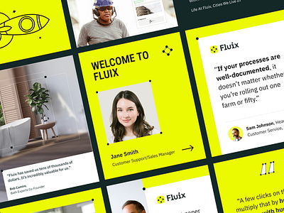 Social Media Design for Fluix in a New Style banner graphic design linkedin new teammate asset quote social media yellow