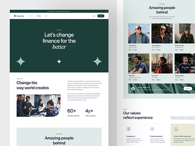 Ascone - Finance Company Page b2b banking clean dipa inhouse finance financial fintech investment minimal design modern design portofolio management saas startup ui uiux wealth wealth management web design website