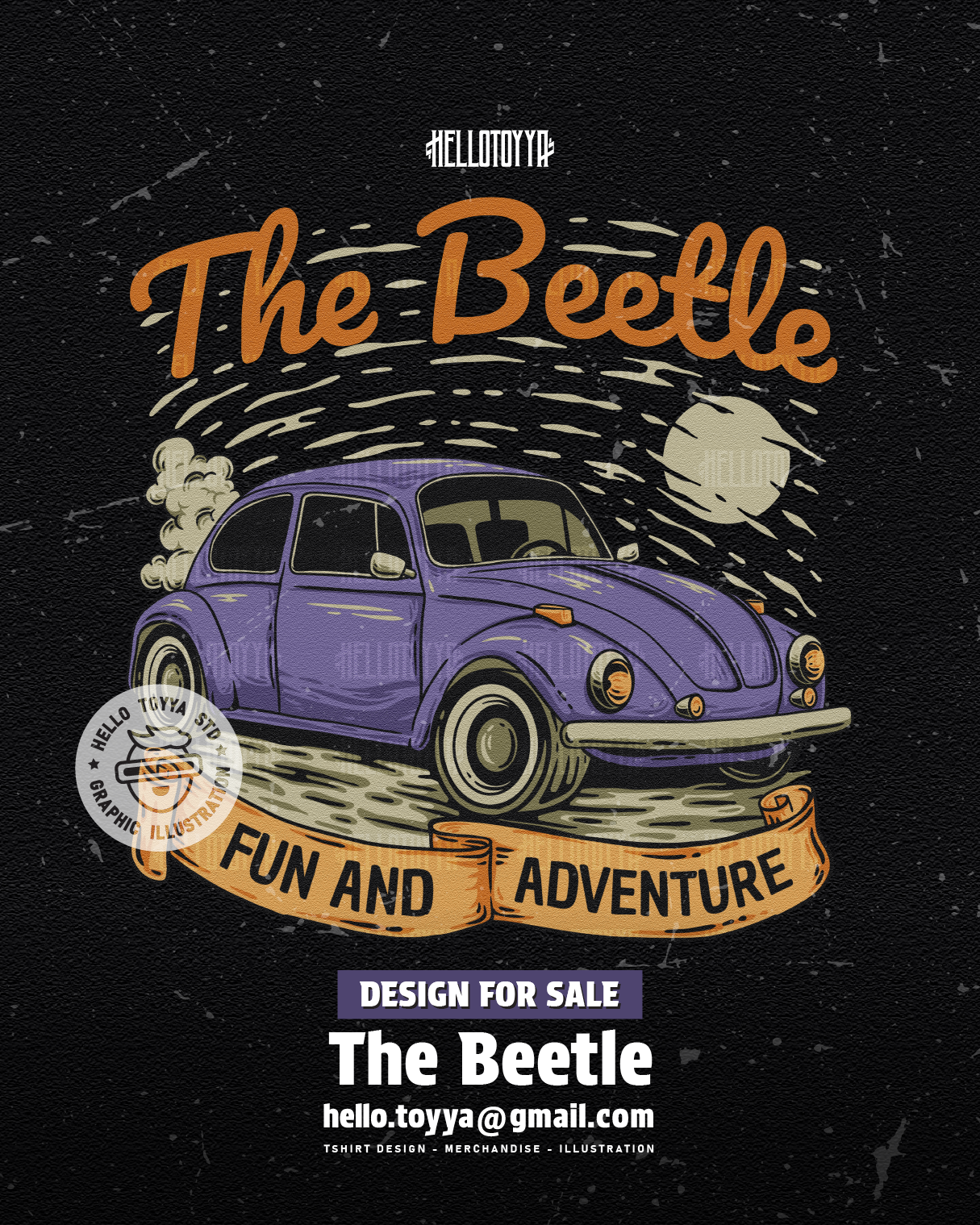 The Beetle - Classic car illustration artwork automotive beetle beetle car classic car graphic design illustration retro classic car retro illustration tshirt design vintage illustration