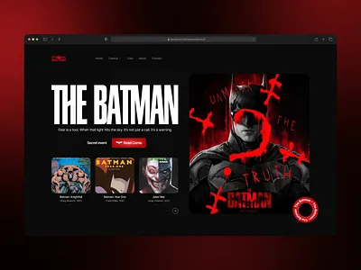 The Batman — Comic website batman branding comic dark dashboard design figma graphic design landing page mobile app saas section ui ui design uiux ux design vector webdesign webpage website