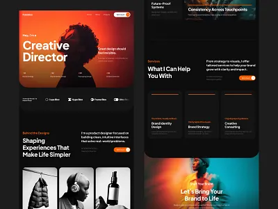 Dark Portfolio Website Template for Framer (Free) dark dark mode framer framer template free freelancer hero home landing personal portfolio template ui website website design