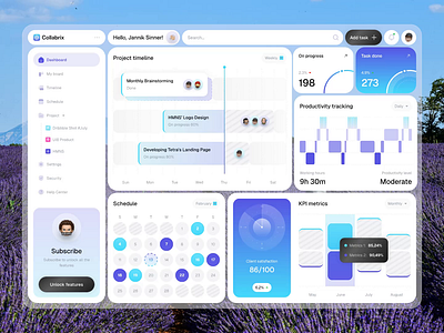 Collabrix - Project Manager Dashboard app dashboard design manager product design project management project manager saas table task task management tool uidesign uiux uiuxdesign uxdesign web app web design