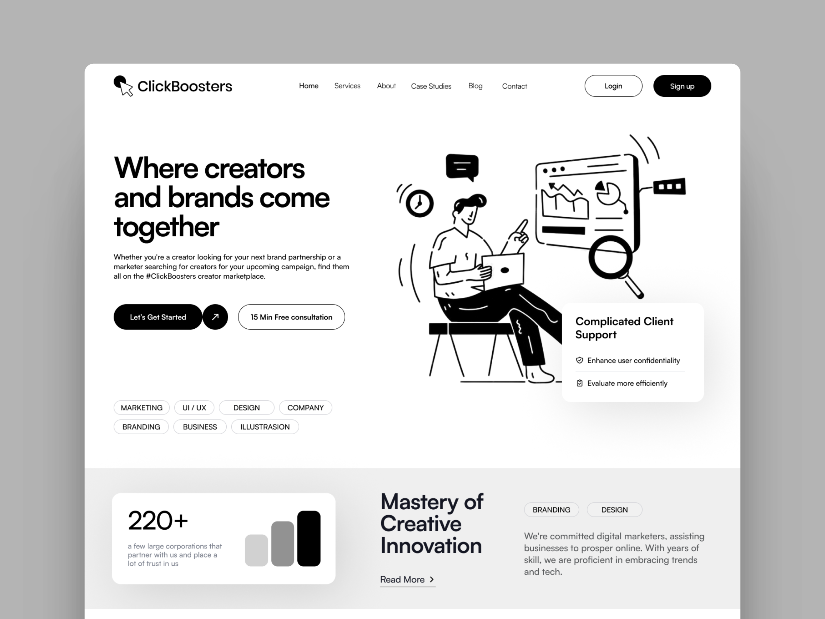 ClickBoosters - Digital Marketing Agency Landing Page agency creative digital digital agency digital marketing digital marketing agency homepage landing landing page marketing marketing agency service uiux web design website website design