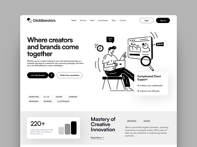 ClickBoosters - Digital Marketing Agency Landing Page agency creative digital digital agency digital marketing digital marketing agency homepage landing landing page marketing marketing agency service uiux web design website website design
