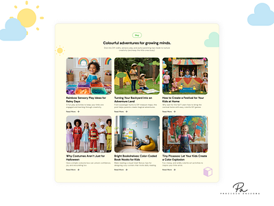 Kidventures – A Blog for Curious Little Minds blog blog design blog section colours design edu edu tech education kids landing page playful product design ui ux web website