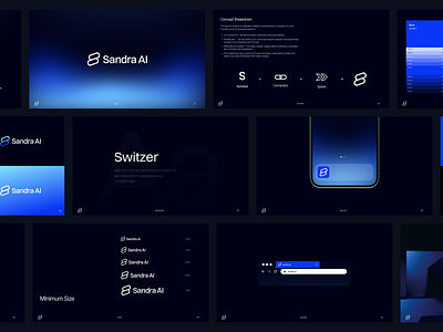 Sandra AI — Branding ai ai branding artificial intelligence brand guidelines brand identity branding graphic design logo minimalist logo mockup modern logo s logo startup type uiux visual identity voice assistant web3