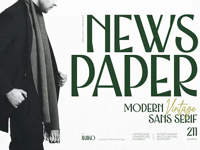 Newspaper - Modern Vintage Sans Serif branding classic font elegant font font fonts logo luxury font magazine font modern sans serif modern vintage font modern vintage sans newsletter font newspaper font sans sans serif typeface typo typography vintage sans serif