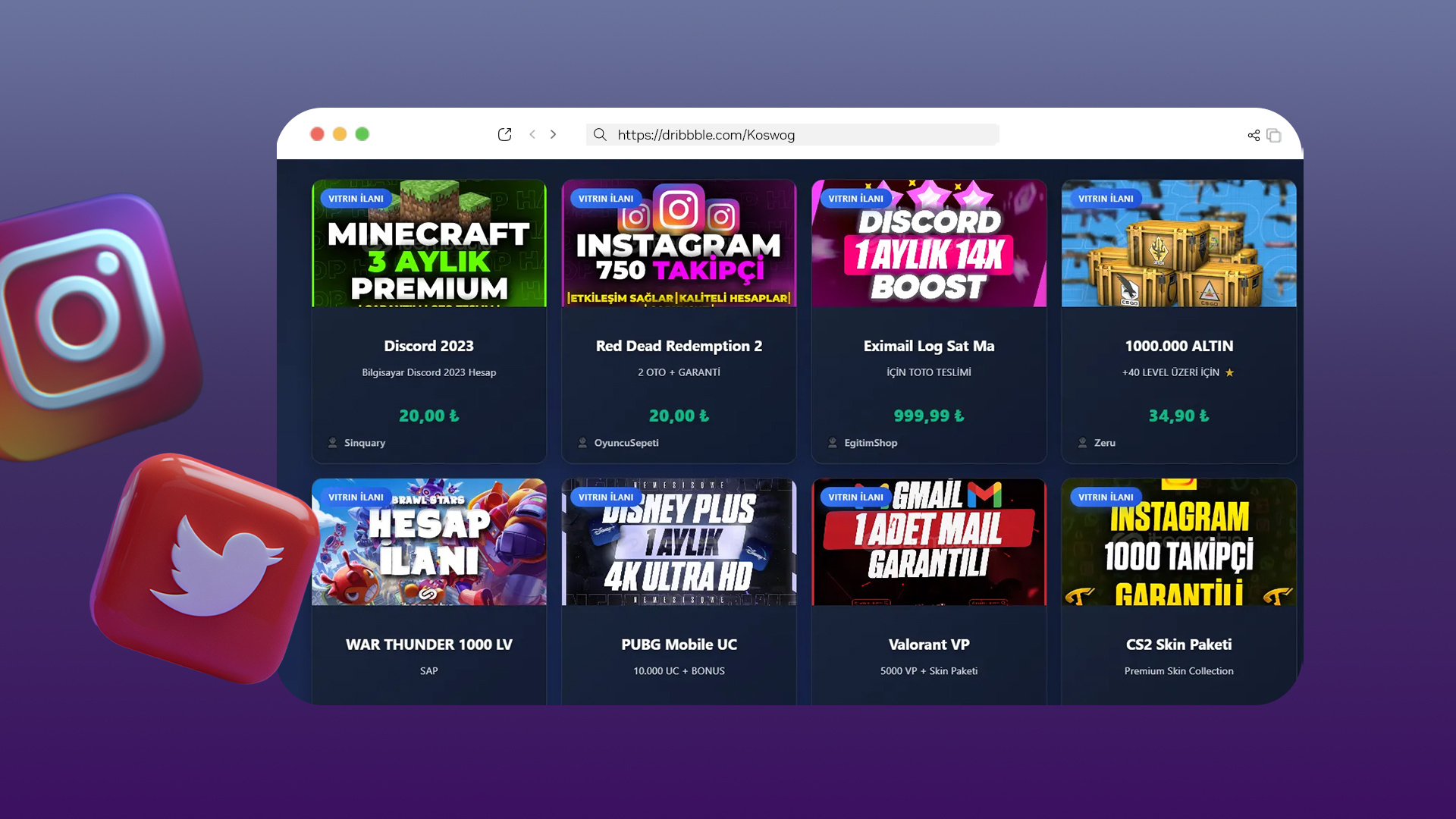 Game Account & Digital Goods Shop Design accaunt selling booster dark ui dashboard ecommerce game trading gaming marketplace nodejs premium reactjs ui web app