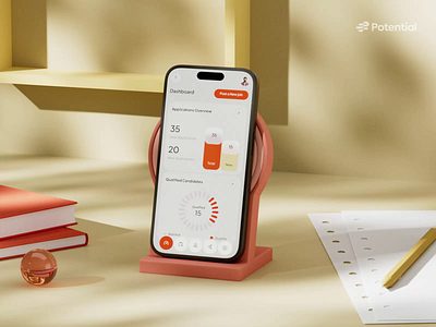 HireOn — Mobile App 3D Animation | Potential 2d 2d animation 3d 3d animation ai app animation app design dashboard design hireon hr hr saas mobile app motion graphics potential saas saas app ui ui animation ux