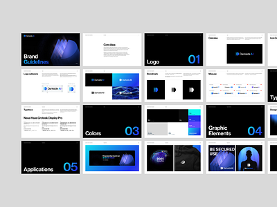 Brand Guidelines for AI Security Company ai ai security b2b b2c brand book brand guidelines branding business clean cyber security design logo modern security simple style guides tech visual identity